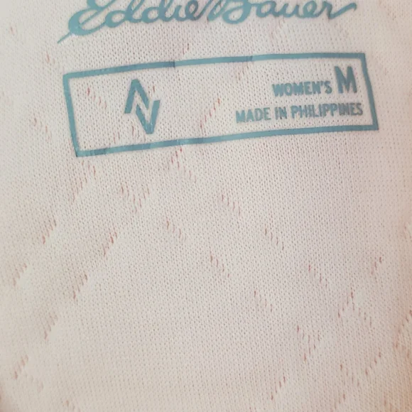 Light Pink Pullover Hoodie Quilted with Kangaroo Pocket Soft Cozy by Eddie Bauer - Picture 6 of 7